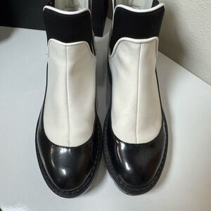 Zara Black and White Ankle Boots